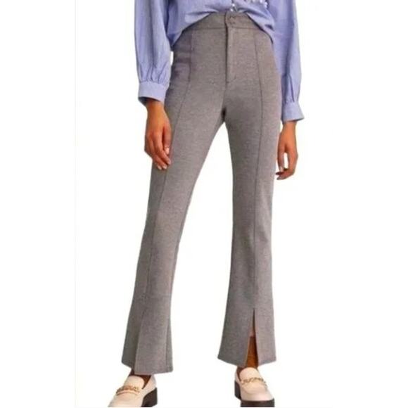 Anthropologie Maeve Wide Leg Pants front Seam and Front Slit Trousers 2 - Picture 1 of 14